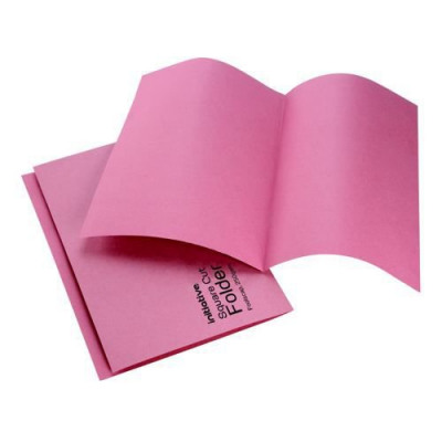 Initiative Square Cut Folders Mediumweight 250gsm Foolscap Pink