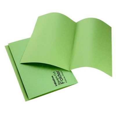 Initiative Square Cut Folders Mediumweight 250gsm Foolscap Green