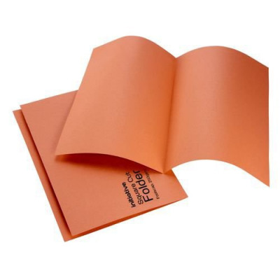 Initiative Square Cut Folders Mediumweight 250gsm Foolscap Orange
