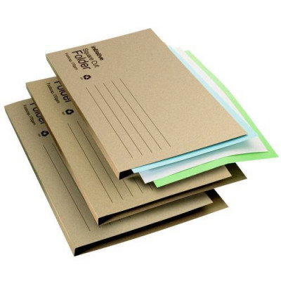 Initiative Economy Kraft Square Cut Folders 170gsm Foolscap Buff 100% recycled