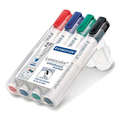 Steadtler Lumcolor Whiteboard Markers Pack Of 4 Assorted