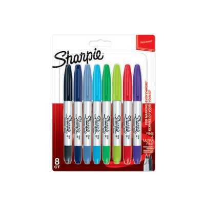 Sharpie Twin Tip Permanent Marker Assorted (Pack of 8) 2065409
