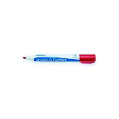 Initiative Drywipe and Flipchart Marker Xylene Free Water Resistant Red