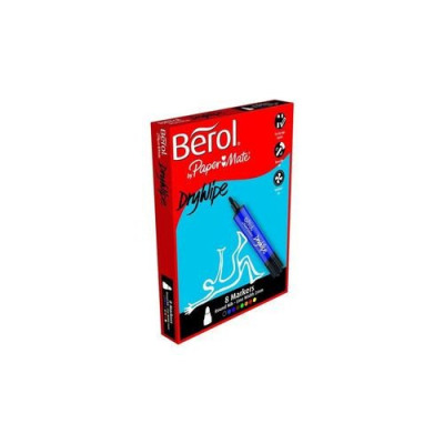 Berol Drywipe Marker Chisel Assorted Pack 8