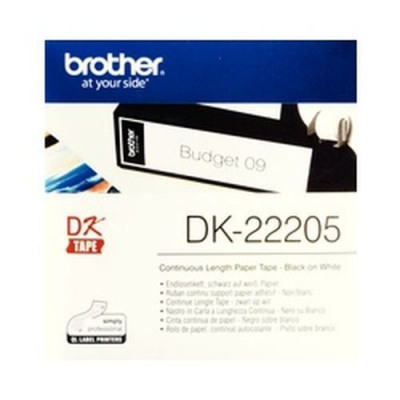 Brother DK22205 Paper Label 62mm (W) x 30.48M (L)