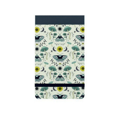 Classic Silvine Pocket Notebook with modern prints 3.25x5 Stiff Covers Elastic strap