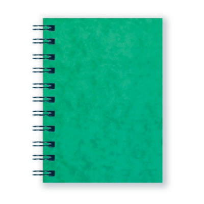 Silvine Wirebound Hardback Notebook 200 Page A6 Lined Durable Stiff Green Pressboard Covers