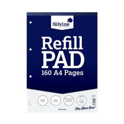 Silvine Refill Pad 5mm Square A4 75gsm 160 Pages