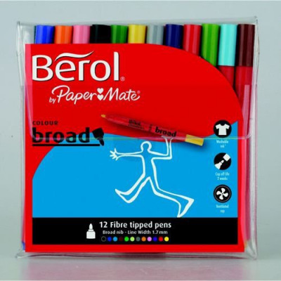 Berol Colourbroad Pens Assorted Pack 12