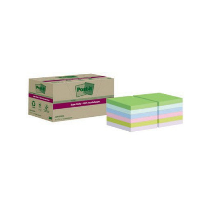 Post-It Super Sticky Recycle 47.6x47.6 Ast Pack 12