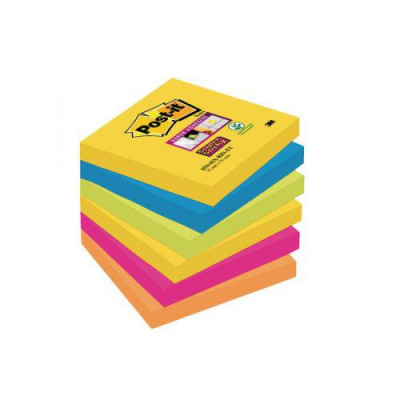 Post-it Super Sticky Z-Notes 76x76mm 90 Sheets Carnival (Pack of 6) 654-6SS-CARN