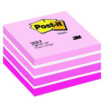 3M Post-It Notes 76x76mm Cube Neon Pink
