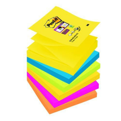 Post-it Super Sticky Z-Notes 76x76mm 90 Sheets Carnival (Pack of 6) R330-6SS-CARN