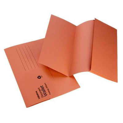 Initiative Document Wallet Foolscap Medium Weight 285gsm Orange