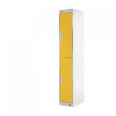 Two Compartment Locker D300mm Yellow Door MC00012