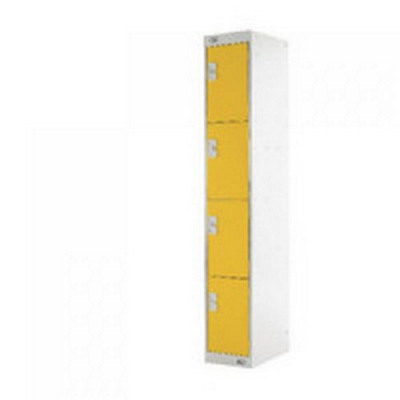 Four Compartment Locker D300mm Yellow Door MC00024