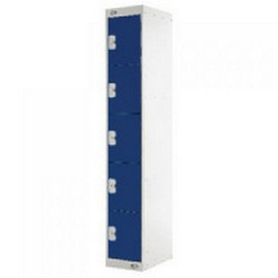 Five Compartment Locker D300mm Blue Door MC00025