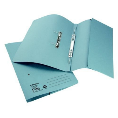 Initiative Transfer Spring File With Pocket Foolscap 285gsm Blue