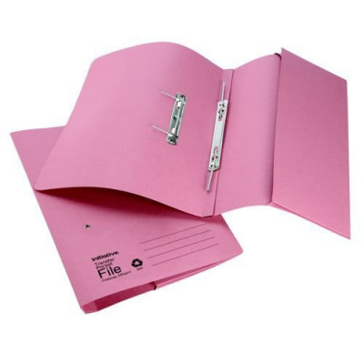 Initiative Transfer Spring File With Pocket Foolscap 285gsm Pink