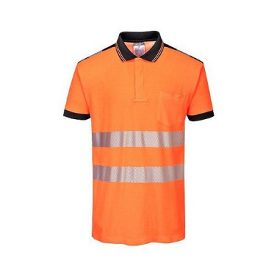 PW3 Hi-Vis Polo Shirt S/S Orange/Black LR