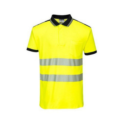 PW3 Hi-Vis Polo Shirt S/S Yellow/Black LR