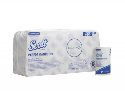 Scott Performance Toilet Tissue 2 ply 2 Rolls of 320 Sheets Pack 18