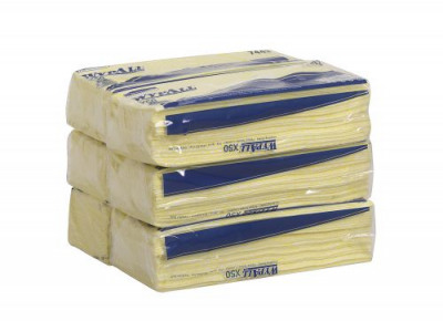 Wypall X50 Cleaning Cloths Absorbent Strong Non-Woven Tear-Resistant Yellow Pack 50