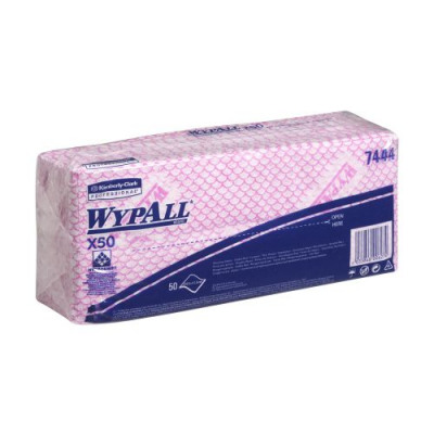 Wypall X50 Cleaning Cloths Absorbent Strong Non-Woven Tear-Resistant Red Pack 50