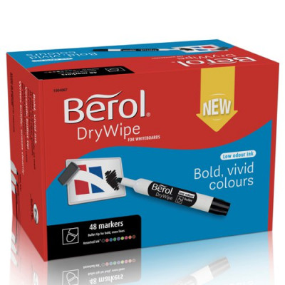 Berol Drywipe Pen Round Assorted Classpack Pack 48