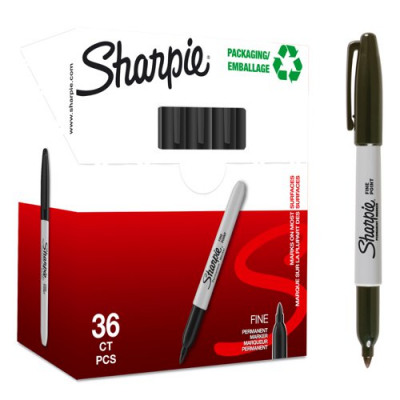 Sharpie Fine Permanent Marker Black Pack of 36 2025040