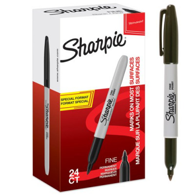 Sharpie Fine Permanent Marker Black Pack of 24 2025161