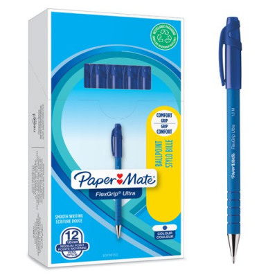 Papermate Flexgrip Ultra Ball Point Pen 1.0mm Line Width Blue