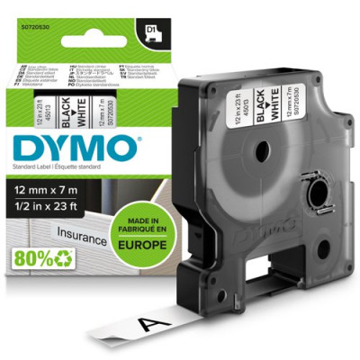 Dymo D1 Labelmaker Tape 7mx12mm Black on White