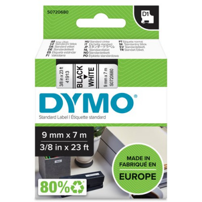 Dymo D1 Labelmaker Tape 9mmx7m Black on White