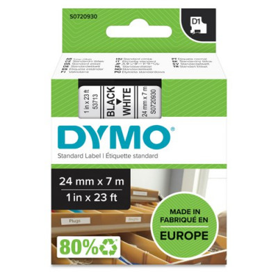 Dymo D1 Labelmaker Tape 24mmx7m Black on White