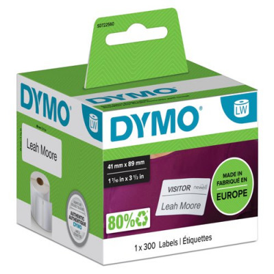 Dymo Labelwriter Name Badge Labels 41x89mm White Pack 300