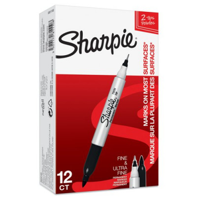 Sharpie Twin Tip Permanent Marker Black
