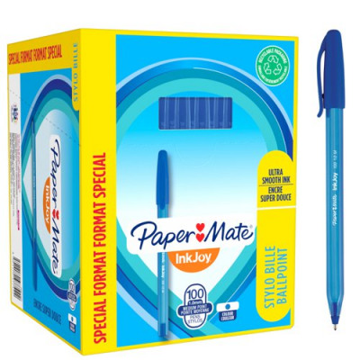 PaperMate InkJoy 100 Ballpoint Pen Medium Blue (Pack of 100) S0977420