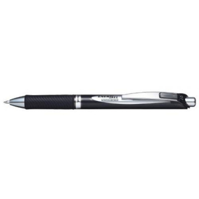 Pentel EnerGel Permanent Security Pen Medium Black (Pack of 12) BLP77-AX