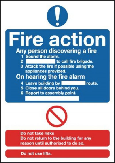 Fire Action Notice 210x148mm PVC