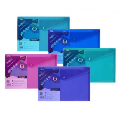 Snopake Polyfile Electra Wallet File Polypropylene Foolscap Assorted Pack 5