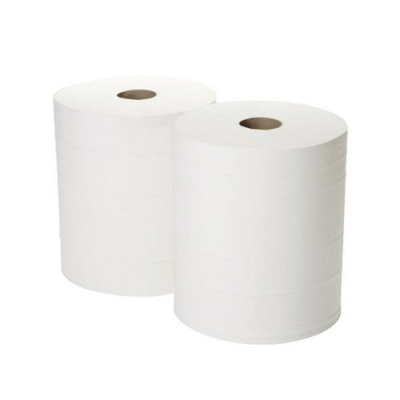 2Work 2-Ply Forecourt Roll 260m White (Pack of 2) 1WH100