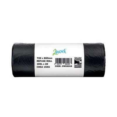 2Work Refuse Sack Roll (Pack of 200) BR100