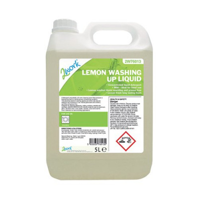 2Work Washing Up Liquid Lemon 5 Litre 401