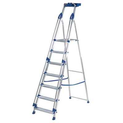 Abru Blue Seal 7 Tread Professional Aluminium Step Ladder 7050718