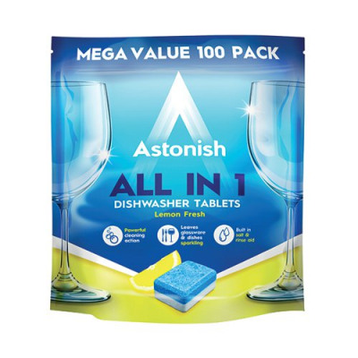 Astonish All in One Dishwasher Tablets Lemon (Pack 100)