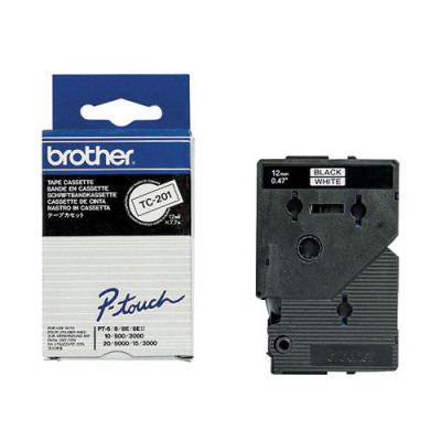 Brother P-Touch TC Tape 12mm Black /White TC201