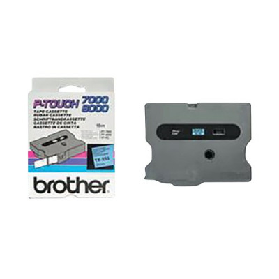 Brother P-Touch 24mm Tape Gloss Black on Blue Code TX-551