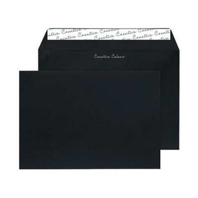 C5 Wallet Envelope Peel and Seal 120gsm Jet Black BLK93027 (Pack of 250)