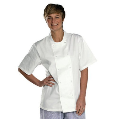 Beeswift Chefs Short Sleeve Jacket with Stud Fastening